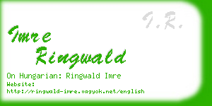 imre ringwald business card